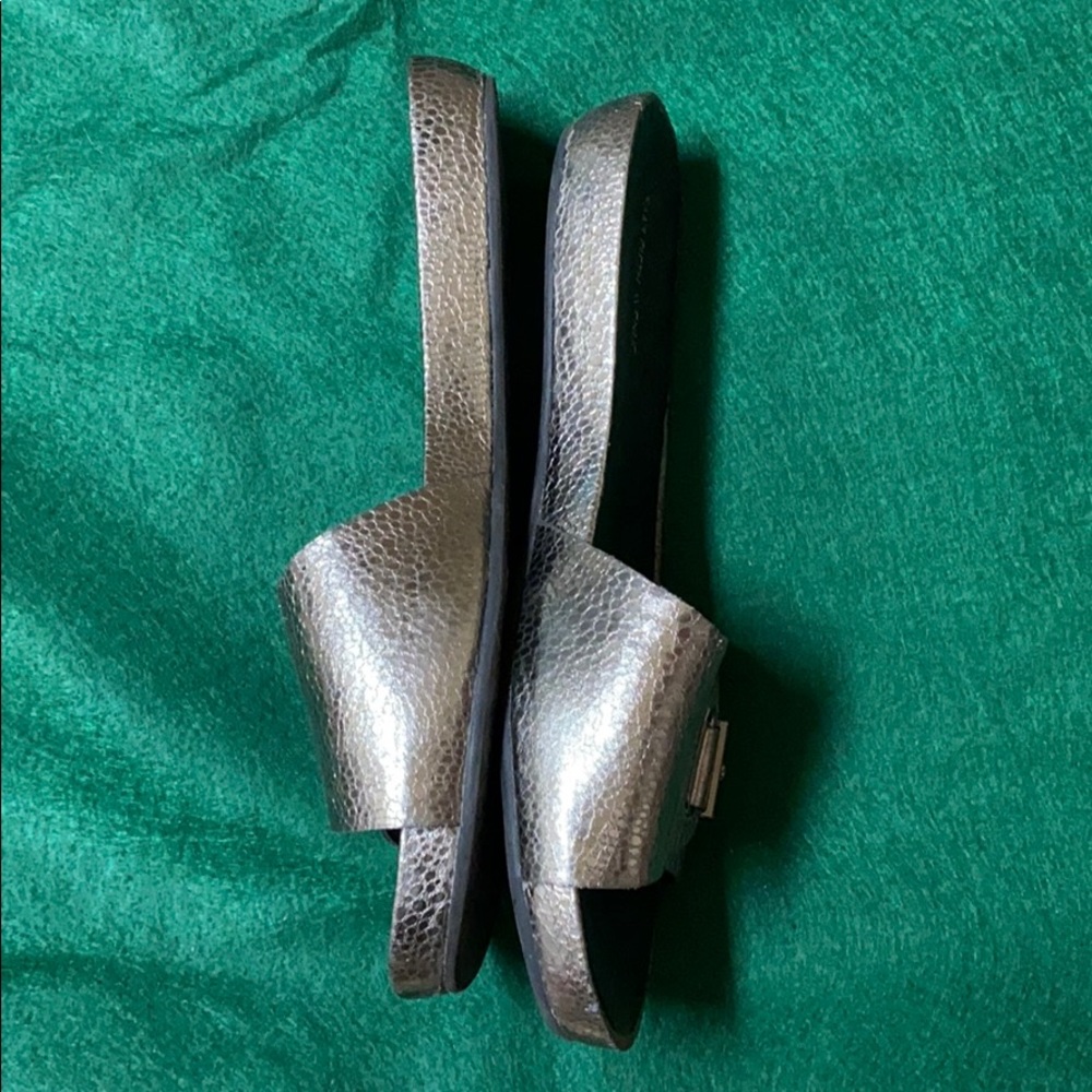 Saks Fifth Avenue slide shoes in pewter color - Picture 2 of 4